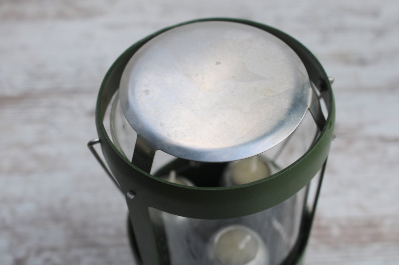 photo of UCO Candlelier candle lantern camping or emergency light green metal lamp w/ hanger handle  #6