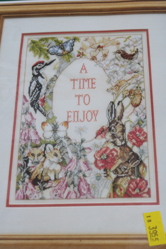 photo of UK needlework kit counted cross stitch w/ floss & chart, woodland animals A Time To Enjoy #2