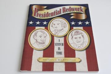 catalog photo of US Presidents portrait drawings for embroidery, vintage & new redwork designs Washington to Obama 