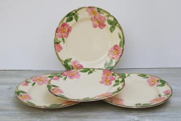 catalog photo of USA Franciscan Desert Rose dinner plates, 1960s vintage set of four, very good condition