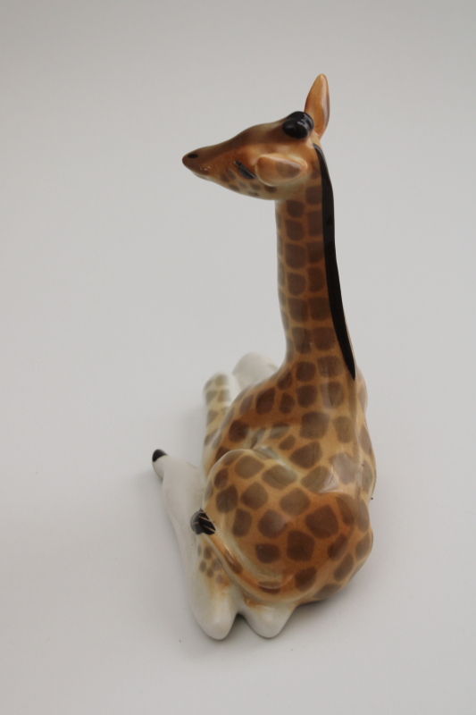 photo of USSR vintage Lomonosov Russia porcelain figurine, resting giraffe #4