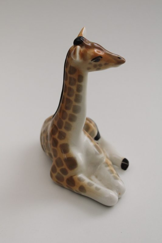 photo of USSR vintage Lomonosov Russia porcelain figurine, resting giraffe #6