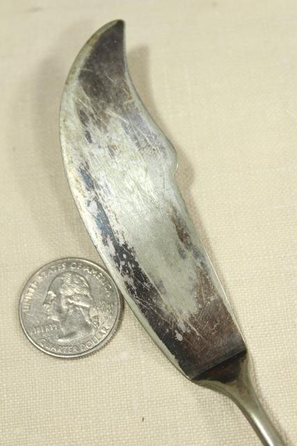 photo of Unique 1880s Reed & Barton art nouveau silver plate master butter knife, marguerite daisies #3