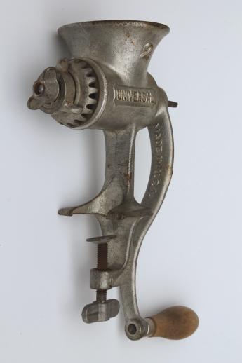 photo of Universal #2 food chopper, antique vintage cast iron meat grinder kitchen tool #3