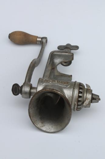 photo of Universal #2 food chopper, antique vintage cast iron meat grinder kitchen tool #4