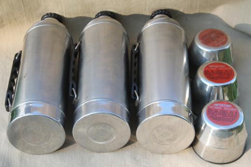 photo of Uno-Vac vacuum bottle lot, new old stock stainless steel unbreakable thermos bottles #5