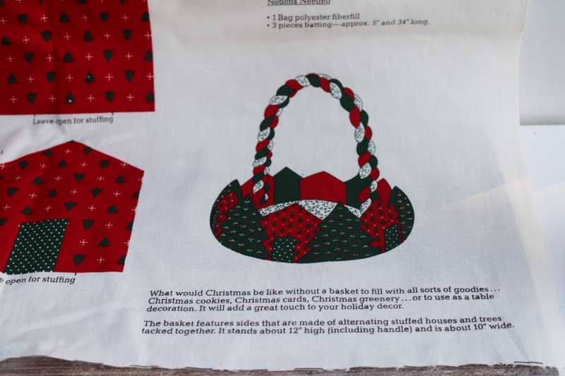 photo of VIP Cranston Print Works printed fabric panel cut sew Christmas crafts red green calico basket #2