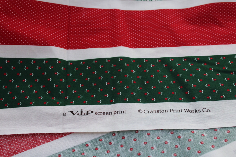photo of VIP Cranston Print Works printed fabric panel cut sew Christmas crafts red green calico basket #3