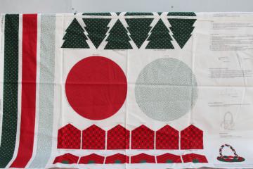 photo of VIP Cranston Print Works printed fabric panel cut sew Christmas crafts red green calico basket