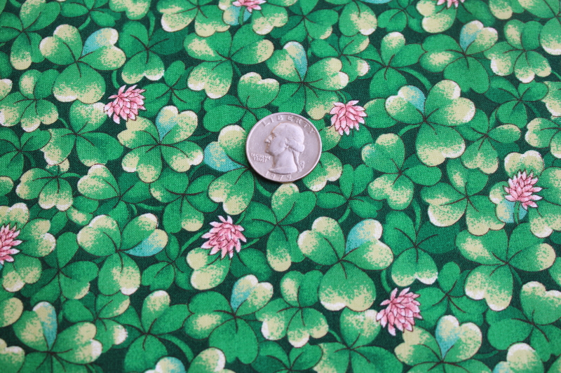 photo of VIP cotton fabric Cynthia Hart shamrock four leaf clover print quilting weight material #1