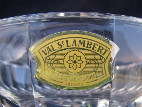 photo of Val St Lambert label, signed crystal glass bowl #3