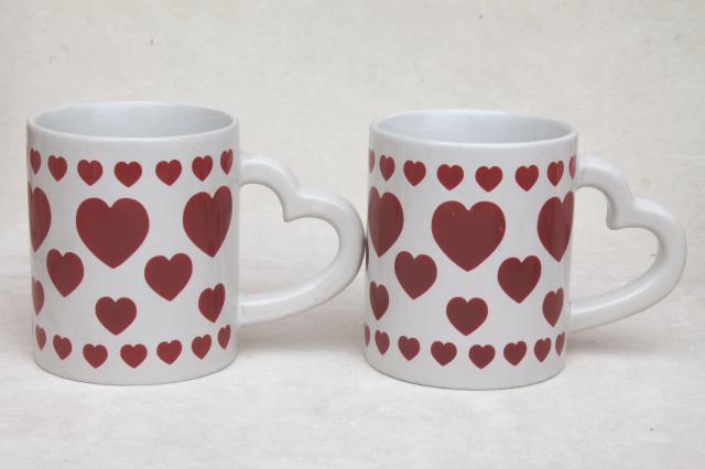 photo of Valentine heart holiday mugs, collection of 18 coffee cups w/ hearts for Valentine's Day #5