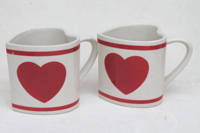 photo of Valentine heart holiday mugs, collection of 18 coffee cups w/ hearts for Valentine's Day #6