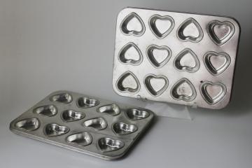 catalog photo of Valentine mini hearts sturdy steel candy molds or baking pans 