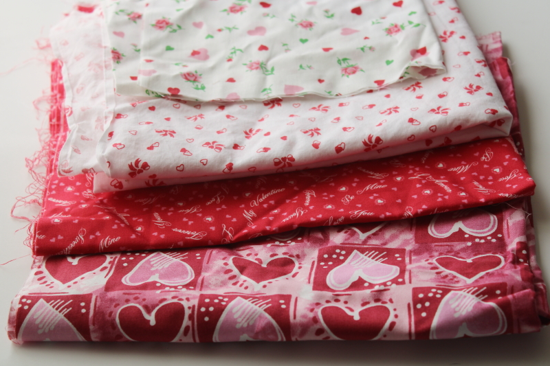photo of Valentines day hearts valentines print cotton fabric lot, quilting or craft fabrics #1