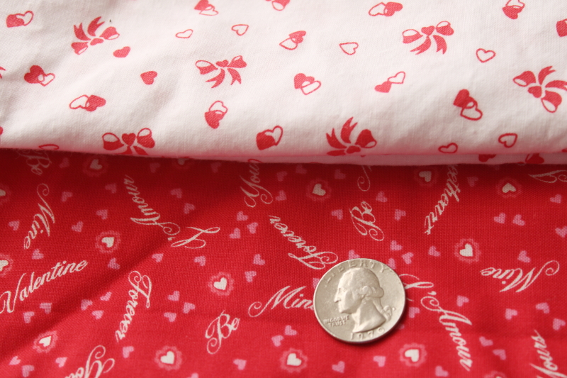 photo of Valentines day hearts valentines print cotton fabric lot, quilting or craft fabrics #3