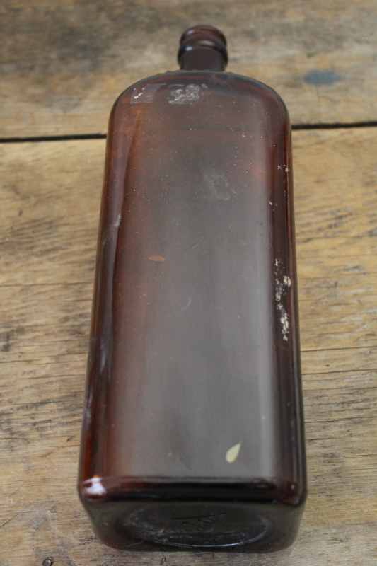 photo of Veronica Mineral Water embossed glass bottle, amber brown dug bottle 1800s vintage  #4