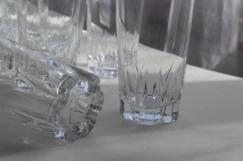 photo of Versailles Cristal d'Arques vintage French crystal drinking glasses, 12 tall tumblers #2