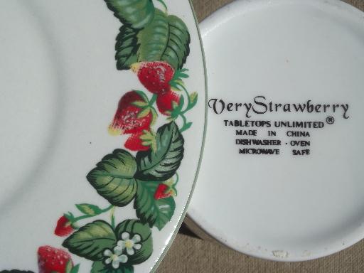 photo of Very Strawberry Tabletops Unlimited pottery cream pitcher & saucer #5