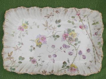 catalog photo of Victorian antique Melhen / Royal Bonn - Germany handpainted china tray