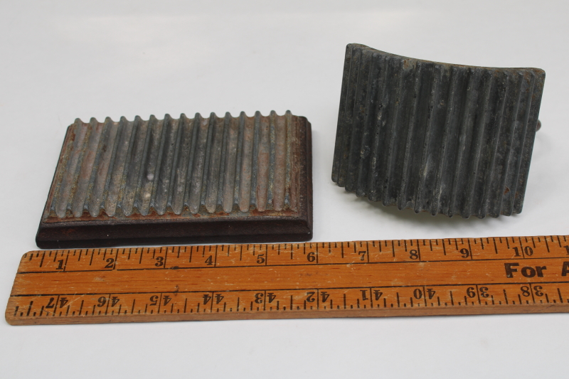photo of Victorian antique cast iron hand fluter, rocking clothes iron for pressing ruffles, 1860s vintage  #4