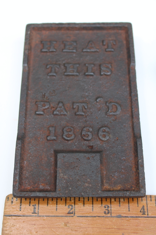 photo of Victorian antique cast iron hand fluter, rocking clothes iron for pressing ruffles, 1860s vintage  #6