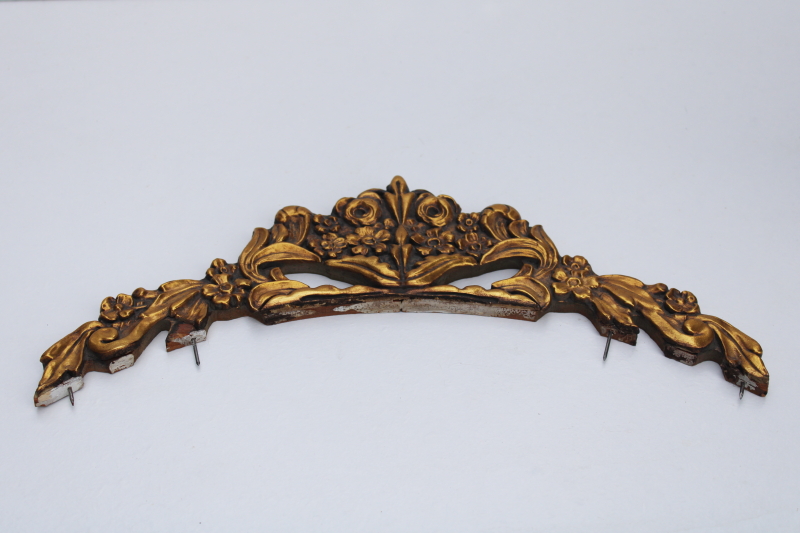 photo of Victorian antique gesso wood mirror frame crown molding ornate gold vintage architectural ornament #1