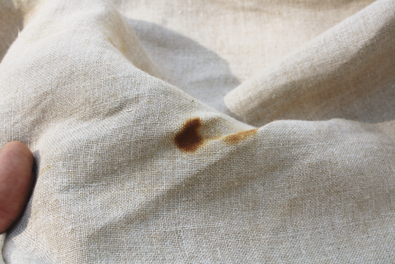 photo of Victorian antique handmade table cover, flax linen round tablecloth w/ wide crochet lace edging  #2