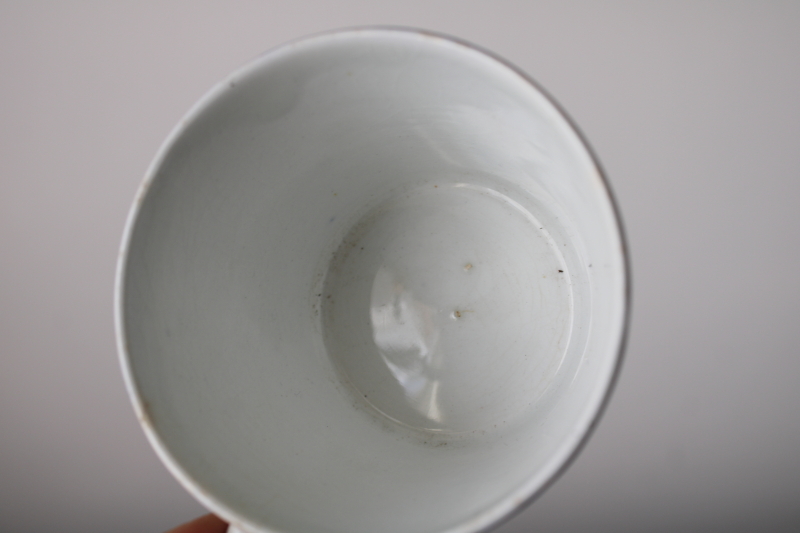 photo of Victorian antique tea cups & saucers Brownfield Woodlands blue birds transferware ironstone china  #4