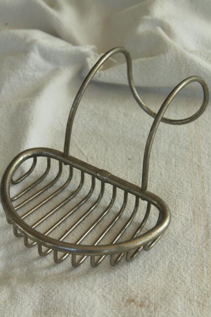 photo of Victorian antique wire soap dish, soap holder to hang on farmhouse sink or claw foot tub #1