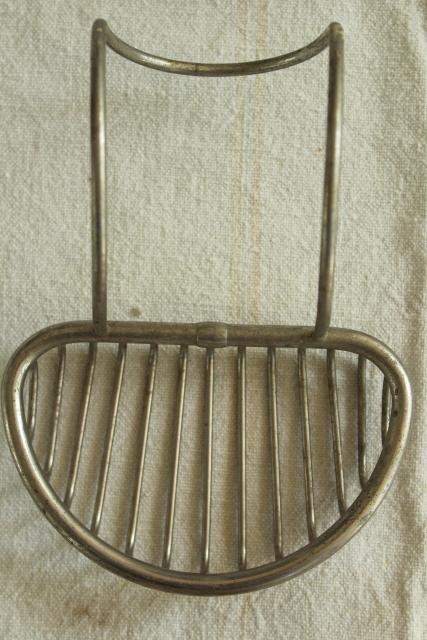 photo of Victorian antique wire soap dish, soap holder to hang on farmhouse sink or claw foot tub #2