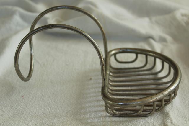 photo of Victorian antique wire soap dish, soap holder to hang on farmhouse sink or claw foot tub #5