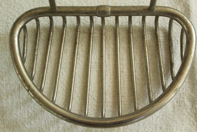 photo of Victorian antique wire soap dish, soap holder to hang on farmhouse sink or claw foot tub #7