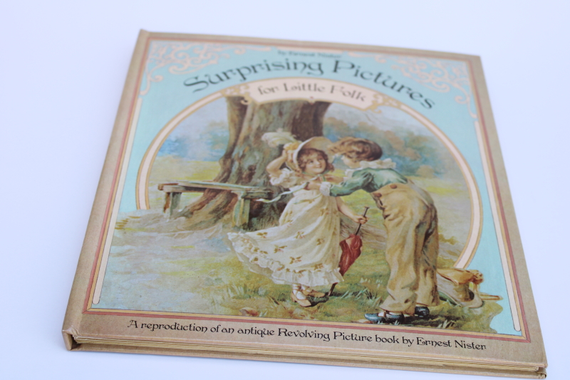 photo of Victorian children picture book reproduction 1980s vintage puzzle wheel antique illustrations  #1