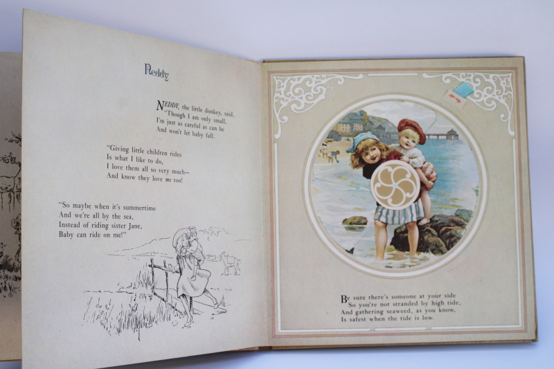 photo of Victorian children picture book reproduction 1980s vintage puzzle wheel antique illustrations  #2