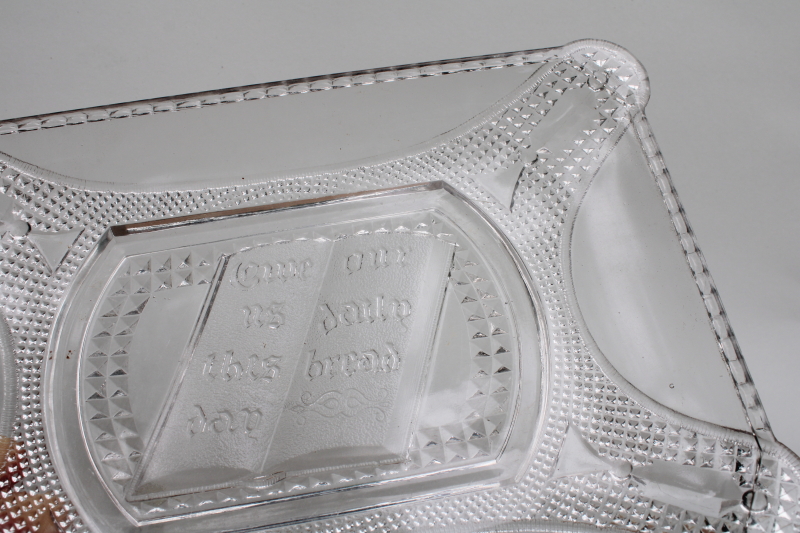 photo of Victorian era Daily Bread plate, EAPG antique pressed glass tray Adams 155 1880s vintage #2