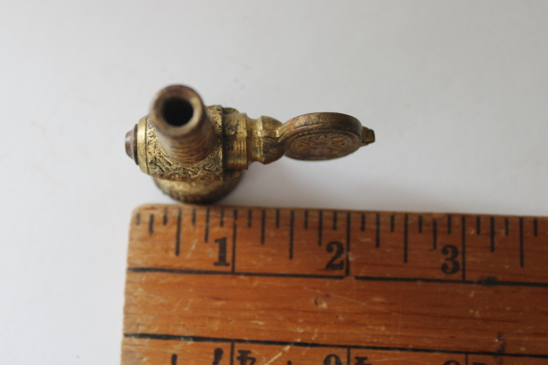 photo of Victorian era gaslight valve, solid brass gas light fixture hardware 1800s antique  #4