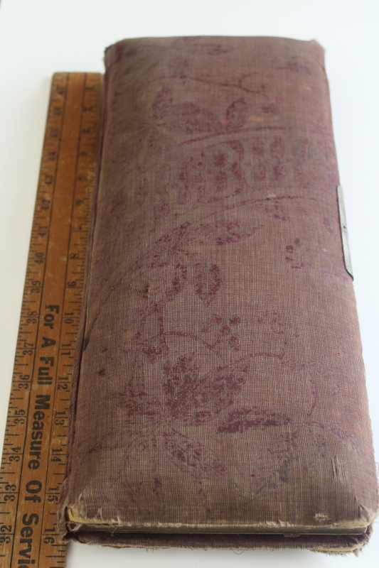 photo of Victorian era photo album for cabinet cards, shabby worn antique book  #1