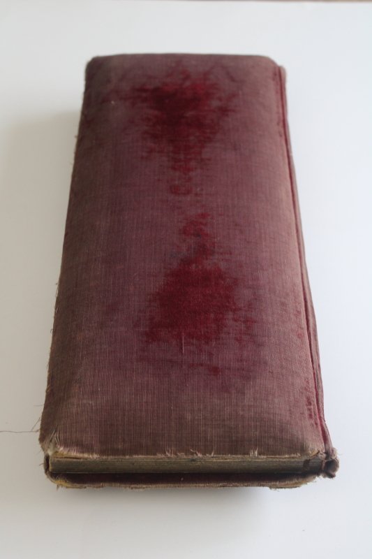 photo of Victorian era photo album for cabinet cards, shabby worn antique book  #2