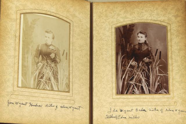 photo of Victorian era photos black & white portraits w/ aesthetic styling, lot antique photograph albums #17