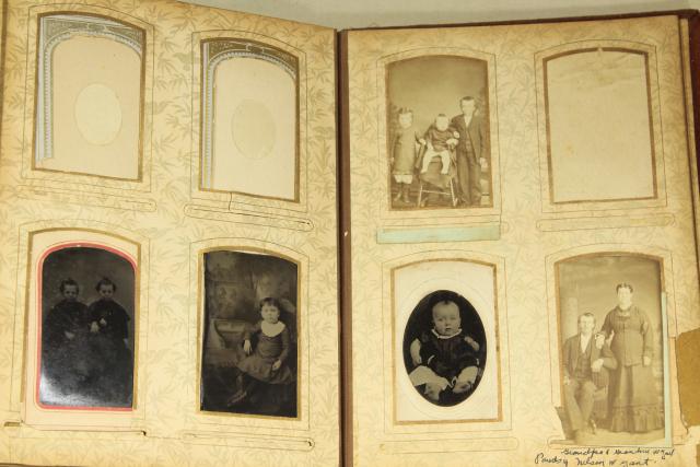 photo of Victorian era photos black & white portraits w/ aesthetic styling, lot antique photograph albums #20