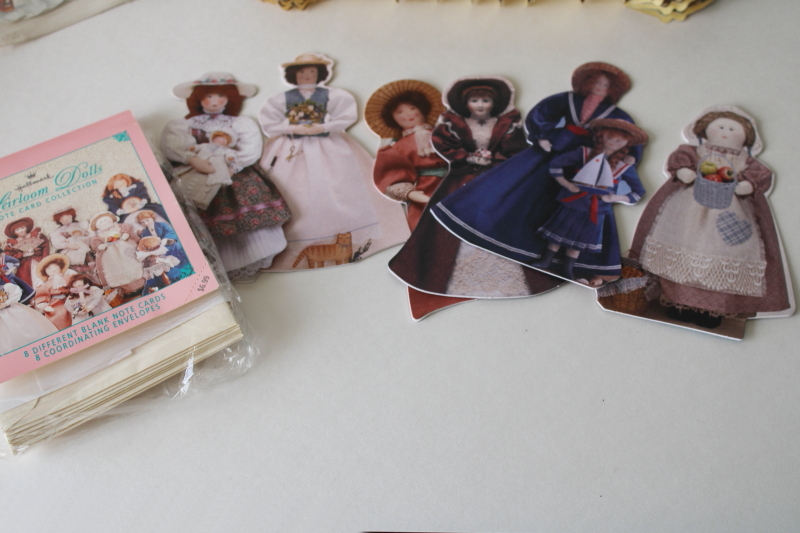 photo of Victorian fans & dolls, vintage greeting cards and gift enclosure cards paper ephemera lot  #2