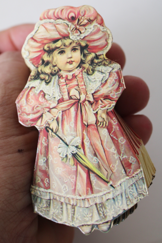 photo of Victorian fans & dolls, vintage greeting cards and gift enclosure cards paper ephemera lot  #7
