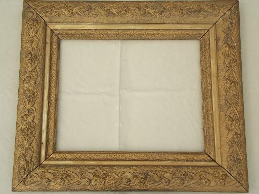 photo of Victorian gold wood picture frame, large antique photo portrait frame #1