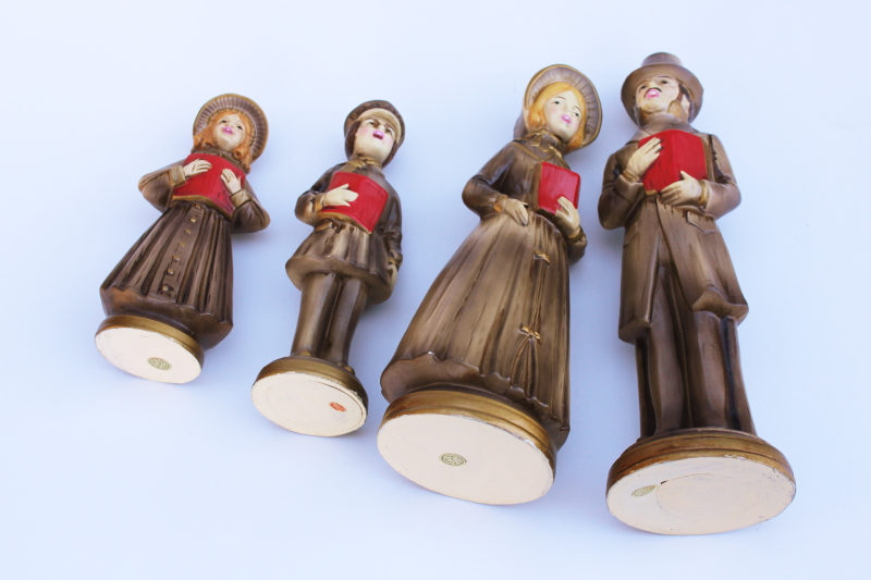 photo of Victorian style Christmas carolers figurines family vintage Japan, 60s retro holiday decor #5