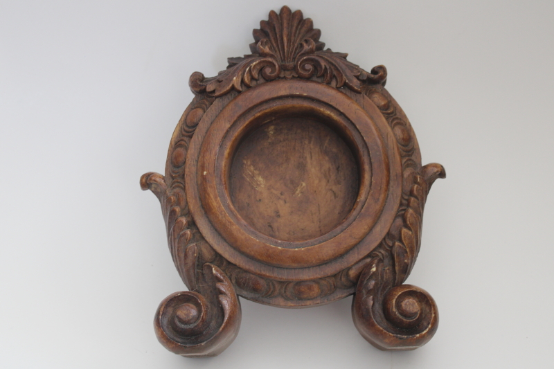 photo of Victorian style ornate clock case, mini shadowbox frame vintage wood look resin #2