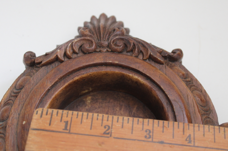 photo of Victorian style ornate clock case, mini shadowbox frame vintage wood look resin #4