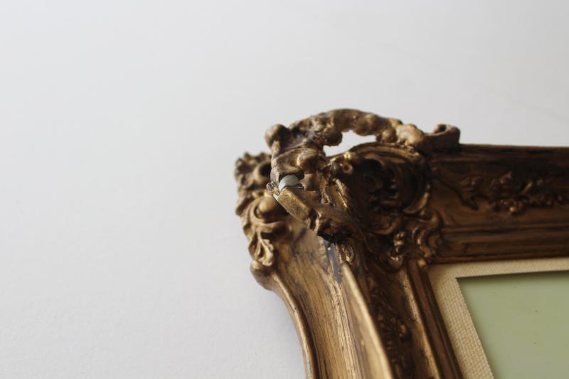 photo of Victorian style vintage ornate gold frame w/ hand painted old roses china picture #10