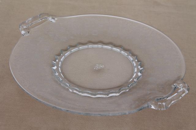 photo of Viking Prelude crystal clear etched glass cake plate, sandwich tray or serving platter  #7