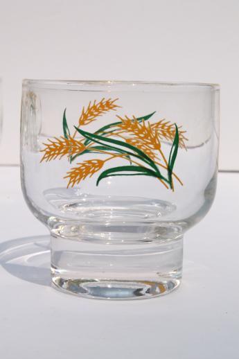 photo of Viking harvest gold wheat glasses, golden wheat glassware blue band dishes go-along #3